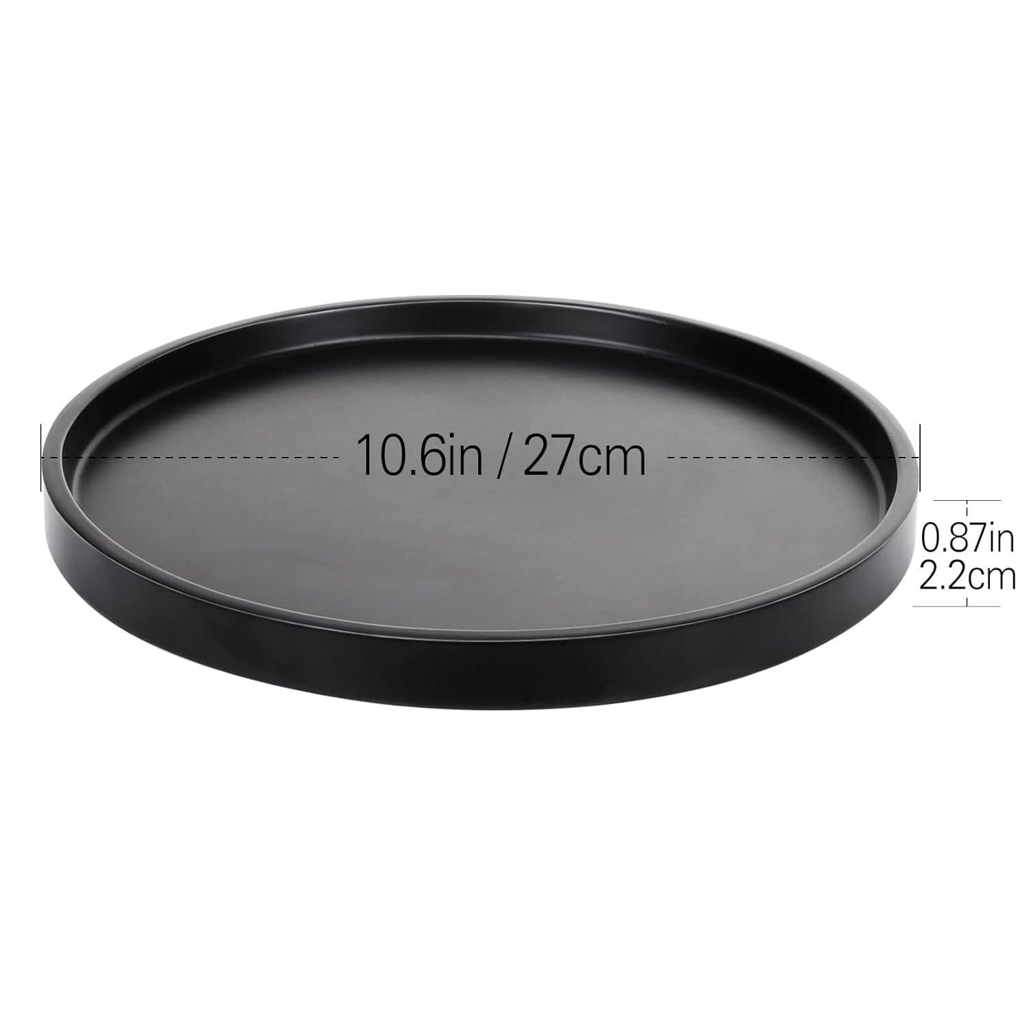 Shinowa Vanity Tray, Resin Bathroom Decorative Tray Catchall Organizer Jewelry Dish Tray for Bathroom Bedroom Counter-top Vanity Organization Vanity Table Jewelry Organizer, Matte Black