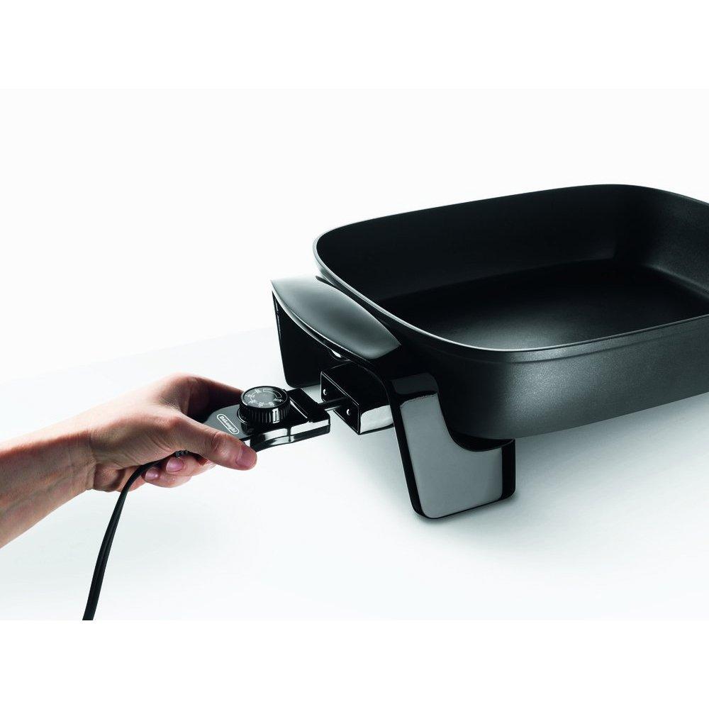 De'Longhi De'Longhi Electric Skillet with Tempered Glass Lid, 16" X 12", Black