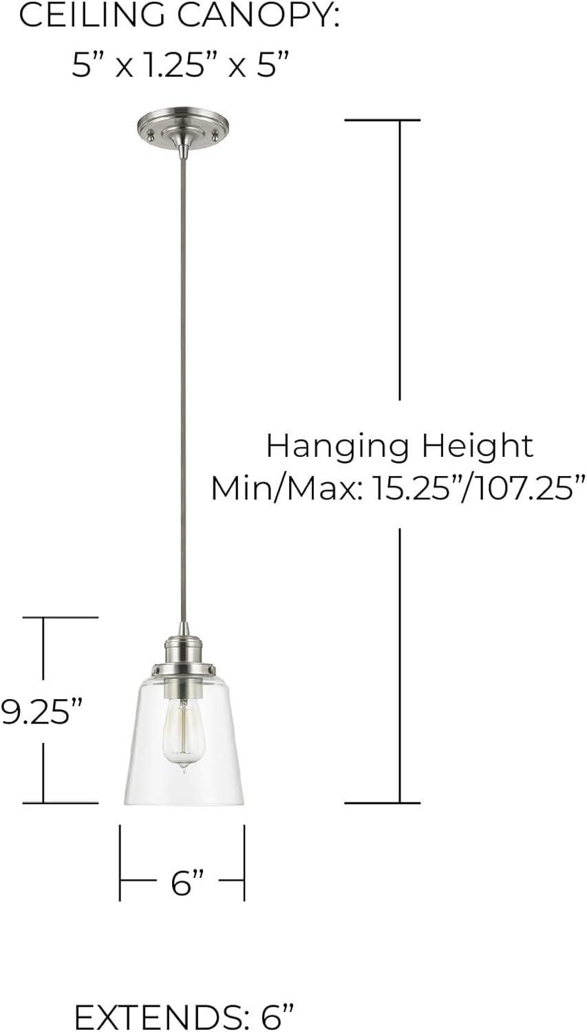 1 Light Pendant-Brushed Nickel Finish Capital Lighting 3718Bn-135