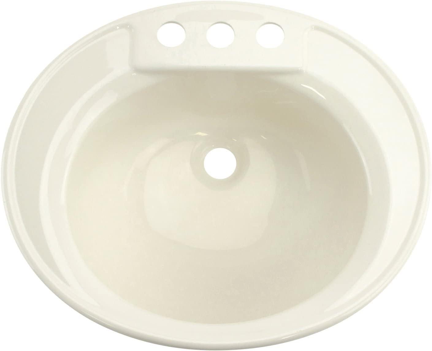 Lippert LIP209354 14 x 17 in. Oval Lavatory Sink with 3 Faucet Holes - Parchment