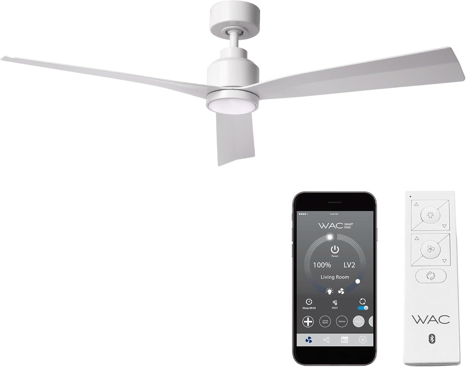 52" Smart Home Compatible 3 Blade Smart Ceiling Fan with Remote