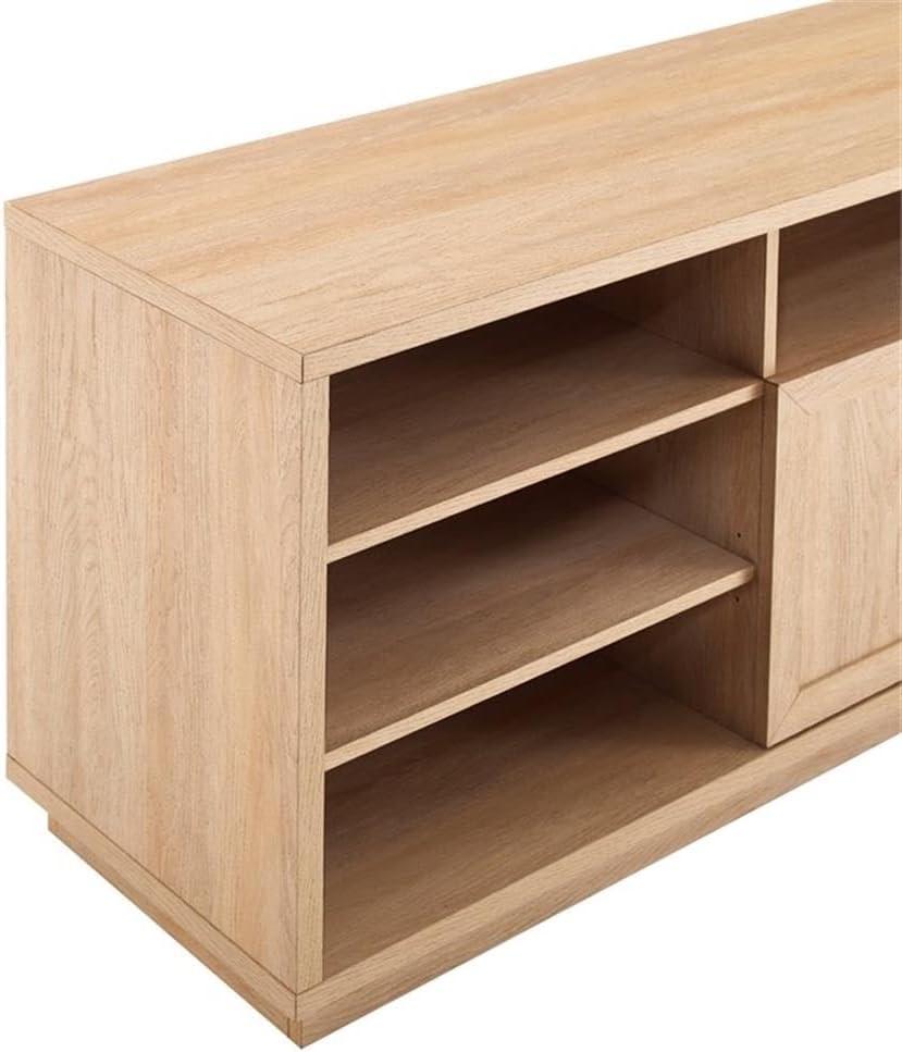 Coastal Oak 70-Inch TV Stand with Cabinet and Shelves