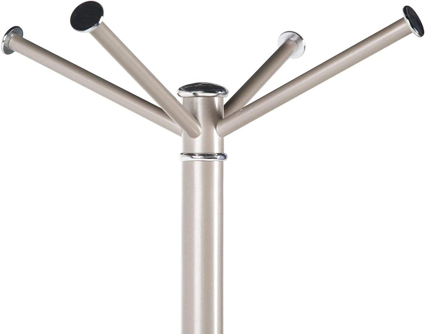 Quatro Umbrella Stand & Coat Rack Steel - Adesso: Metal Frame, 8 Hooks, Weighted Base, 67.5" Height