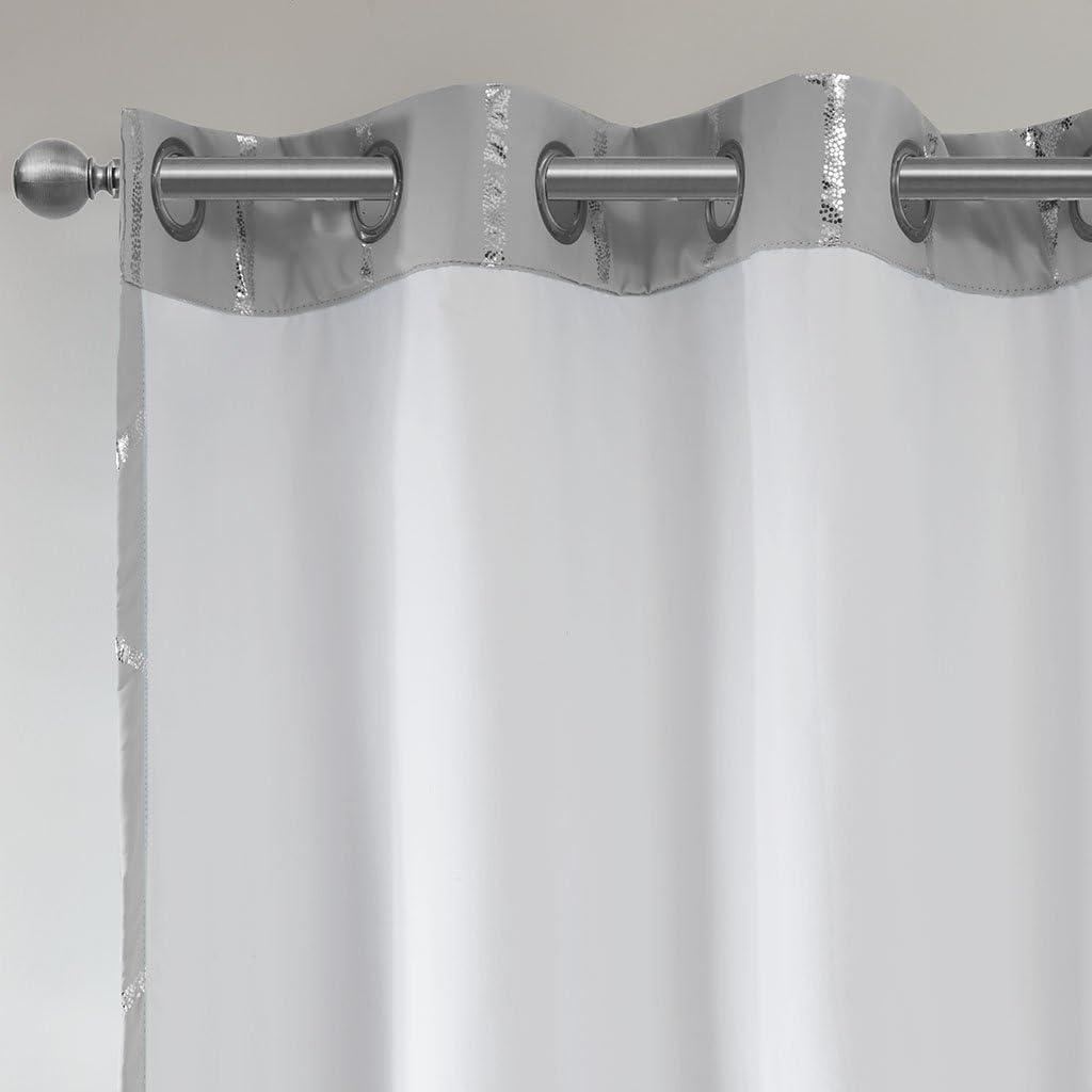Intelligent Design Raina Geometric Total Blackout Grommet Single Curtain Panel