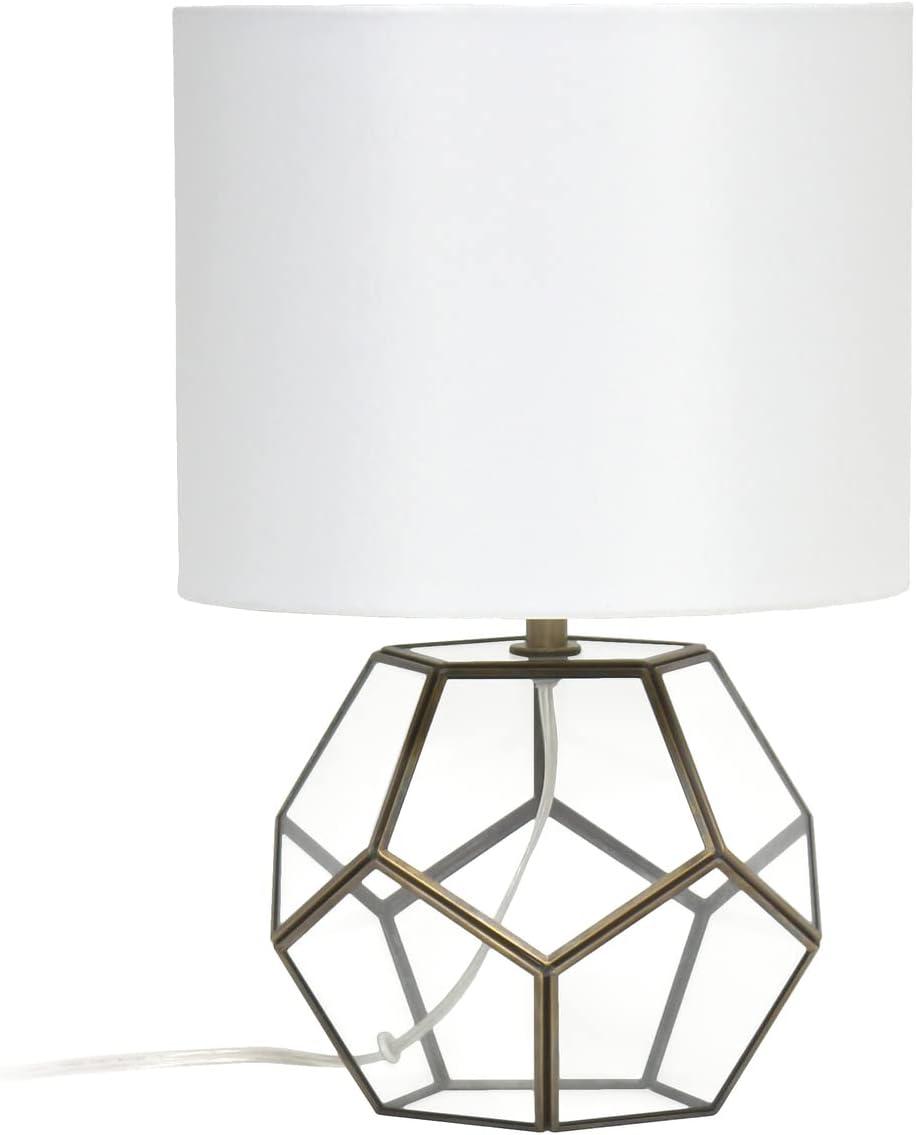 Glass and Brass Sphere Table Lamp - Elegant Designs: Bedside, No Assembly Required, UL Listed