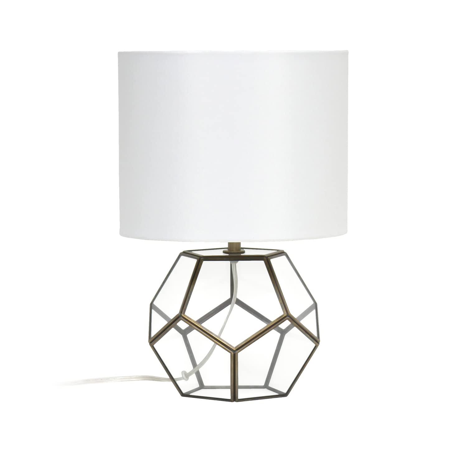 Glass and Brass Sphere Table Lamp - Elegant Designs: Bedside, No Assembly Required, UL Listed