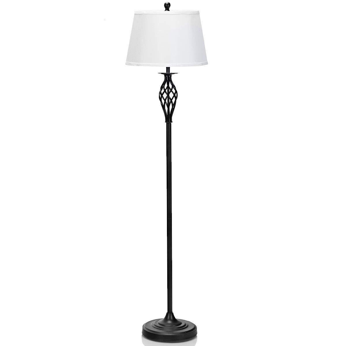 Lalia Home Crystal Drop Table and Floor Lamp Set Metallic Silver : Metallic Silver, Brushed Nickel Base ,Modern Lighting