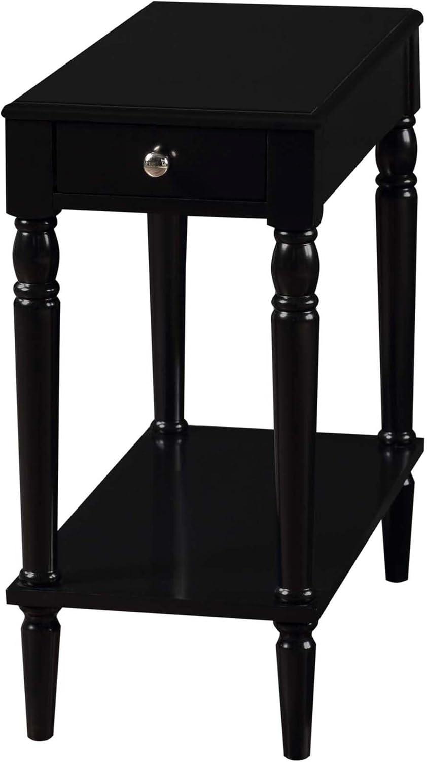 Convenience Concepts French Country No Tools Chairside Table, Black