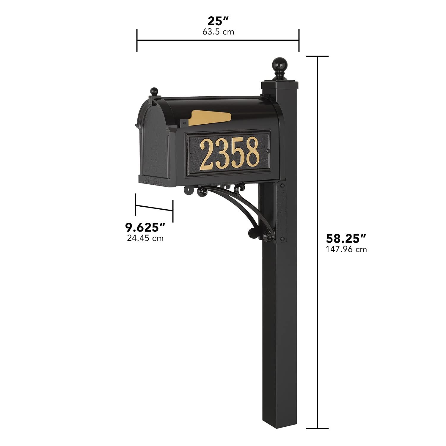 Black Aluminum Capitol Mailbox with Side Address Plaques