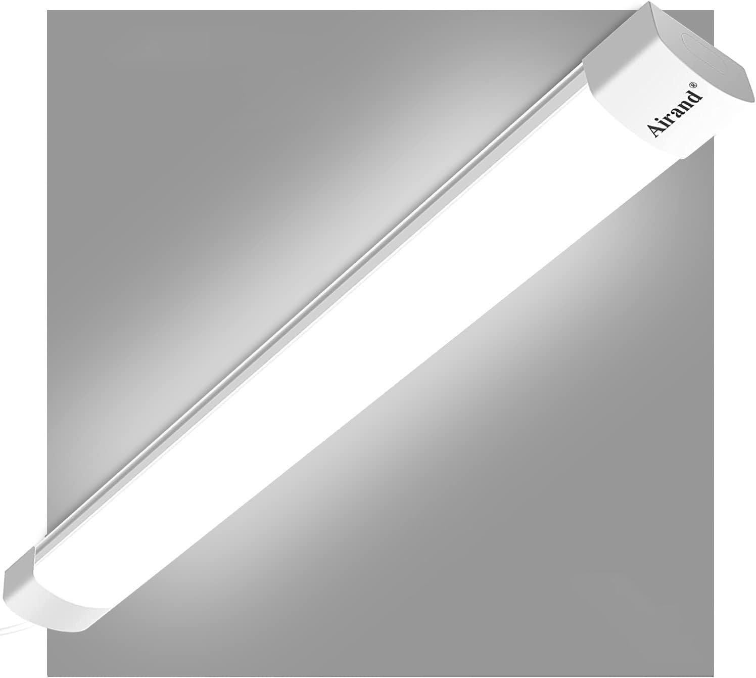 Airand LED Shop Lights for Garage 4FT with Plug, Utility Linkable LED Tube Light 5000K Under Cabinet Lighting,3600 LM LED Ceiling and Closet Light 36W, Corded Electric with ON/Off Switch