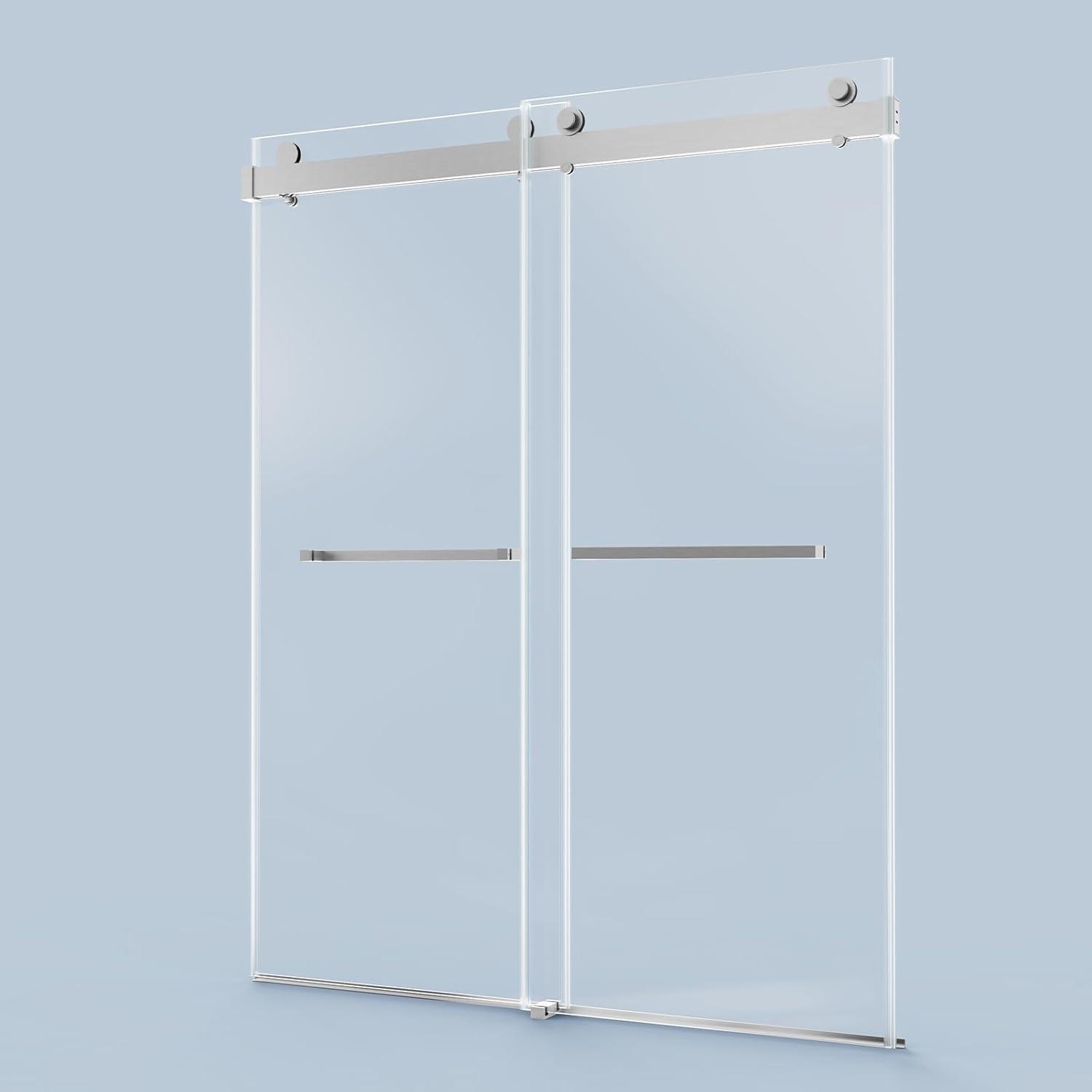 56-60"W x 76"H Dual Sliding Shower Door, Modern Style