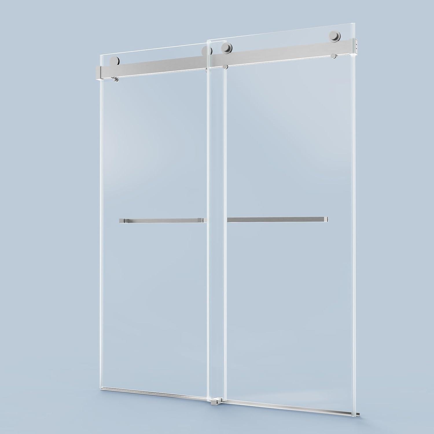 LILI 56-60"W x 76"H Dual Sliding Shower Door, Modern Style AADSH5676LL