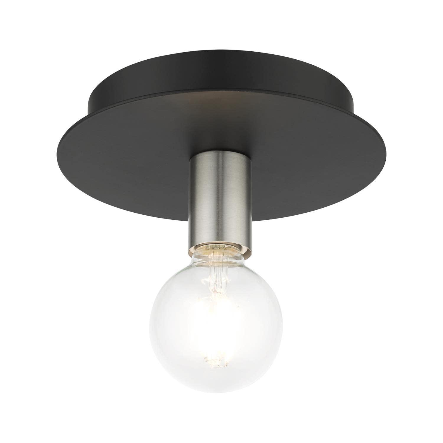 Livex Lighting Hillview 1 - Light Flush Mount in Black