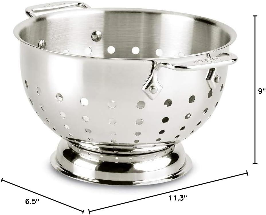 All-Clad 3 Quart Stainless Steel Colander, Silver