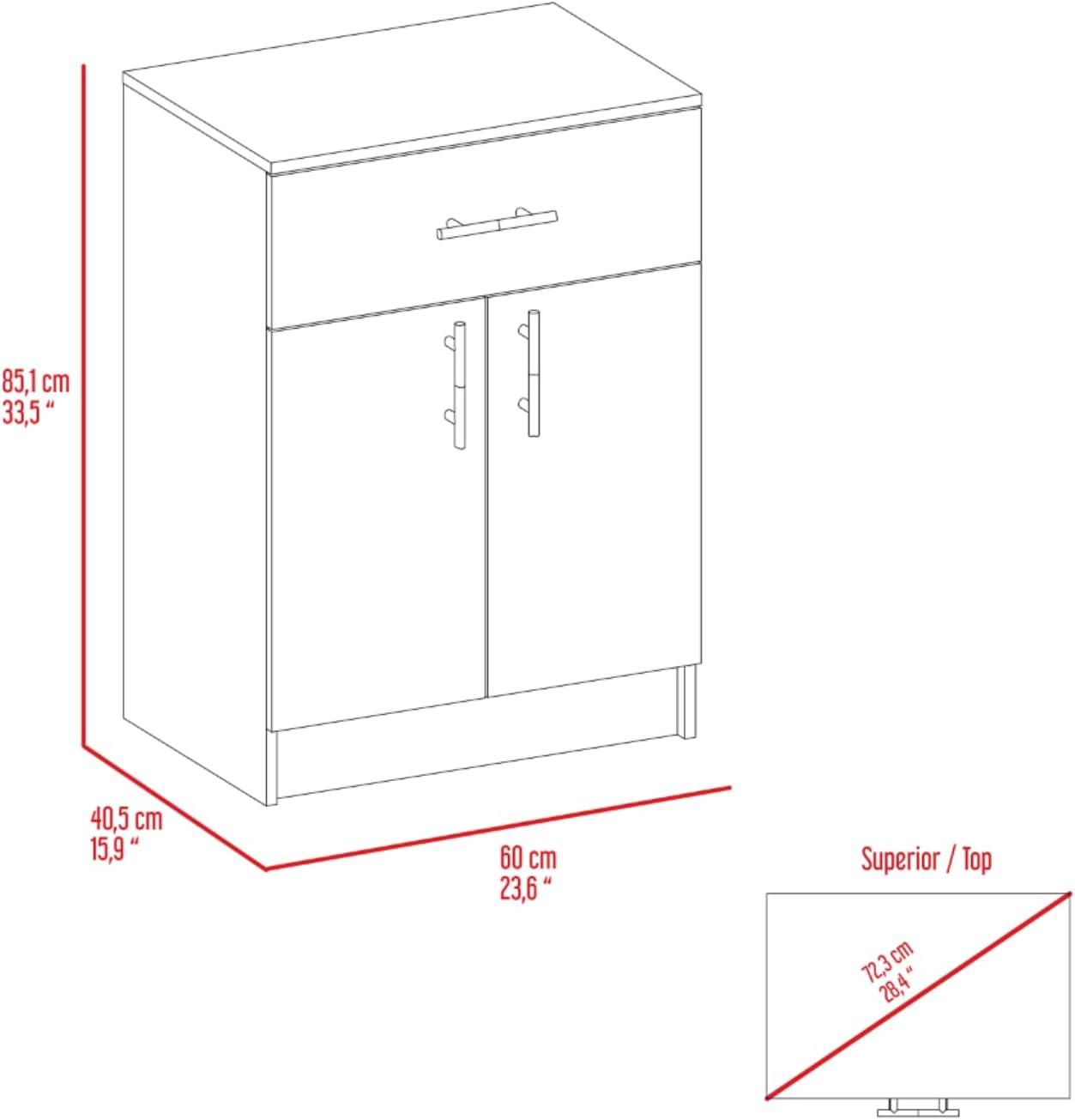 Latitude Run® Barbados Pantry Cabinet, One Drawer, Two Interior Shelves