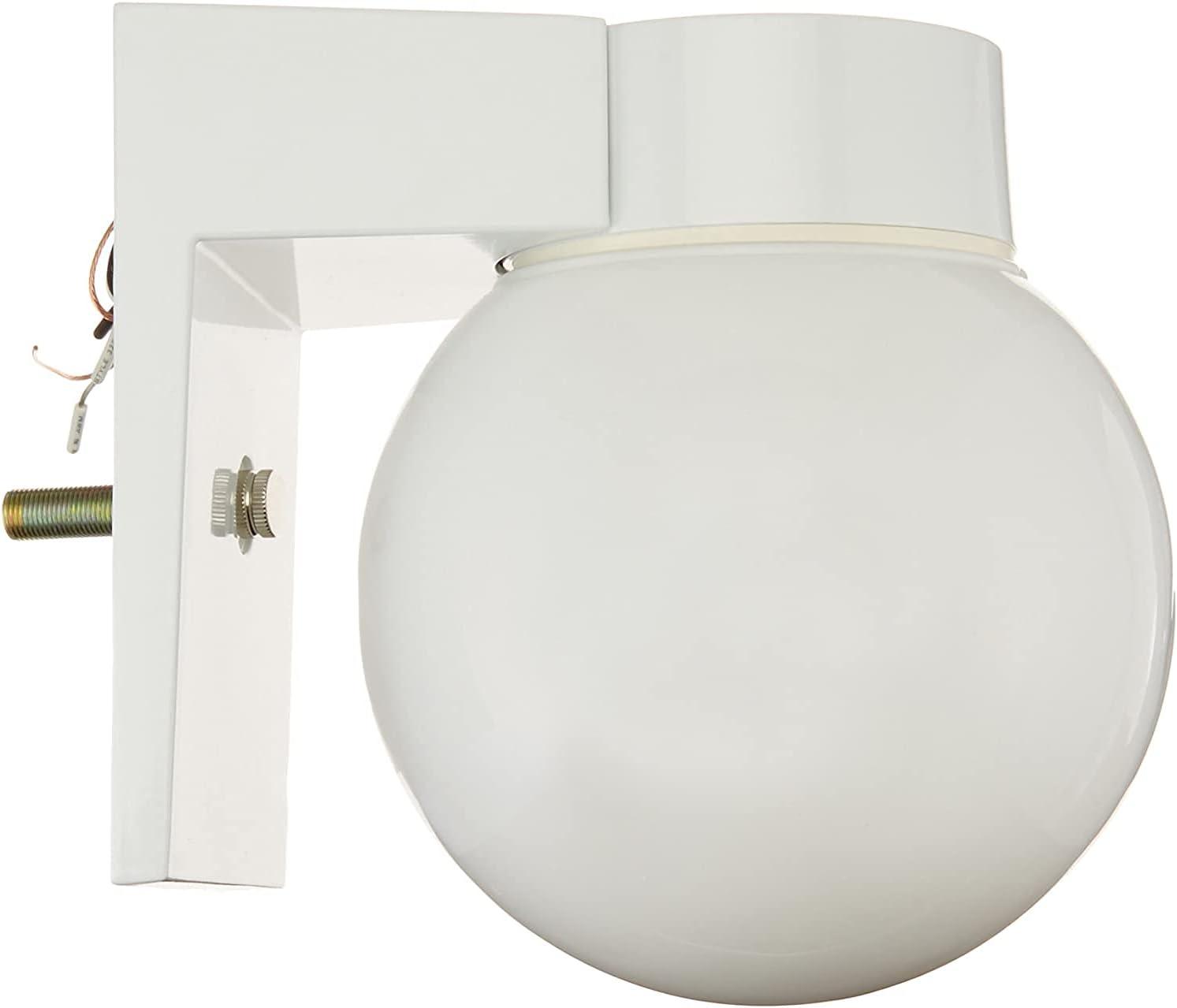 White Globe Direct Wired Wall Sconce