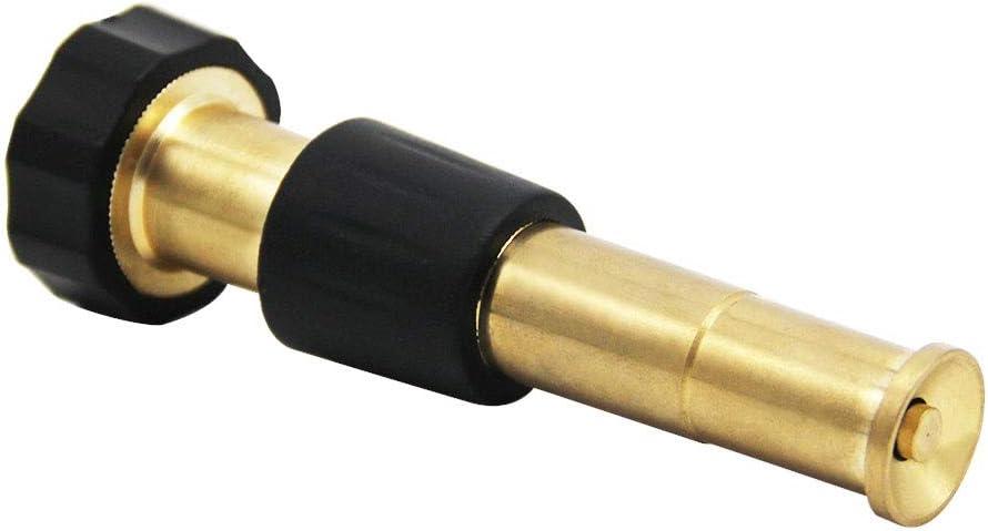 Heavy-Duty Brass Adjustable Hose Nozzle with Black Grip