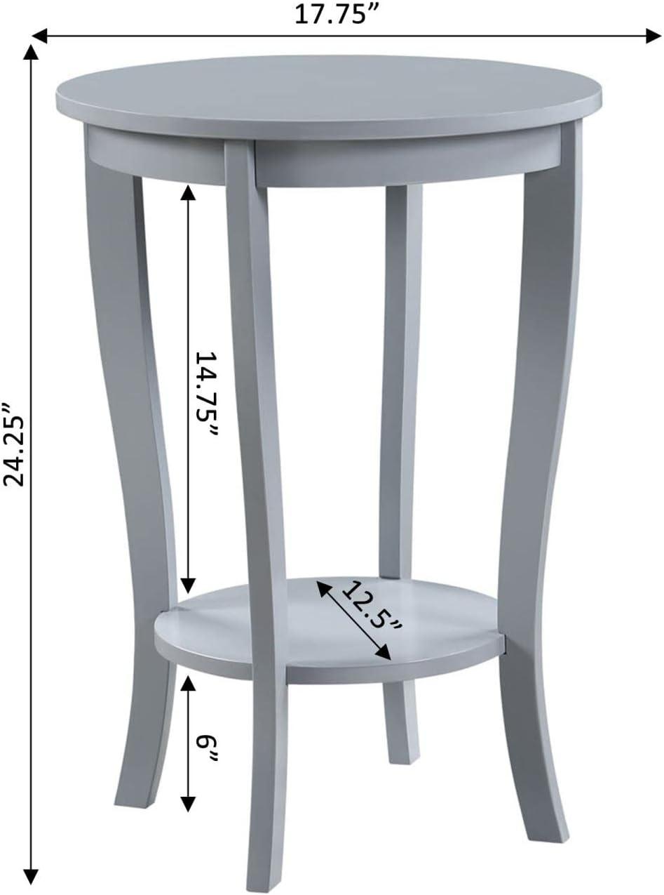 Elegant Mahogany Round End Table with Lower Shelf, 18"