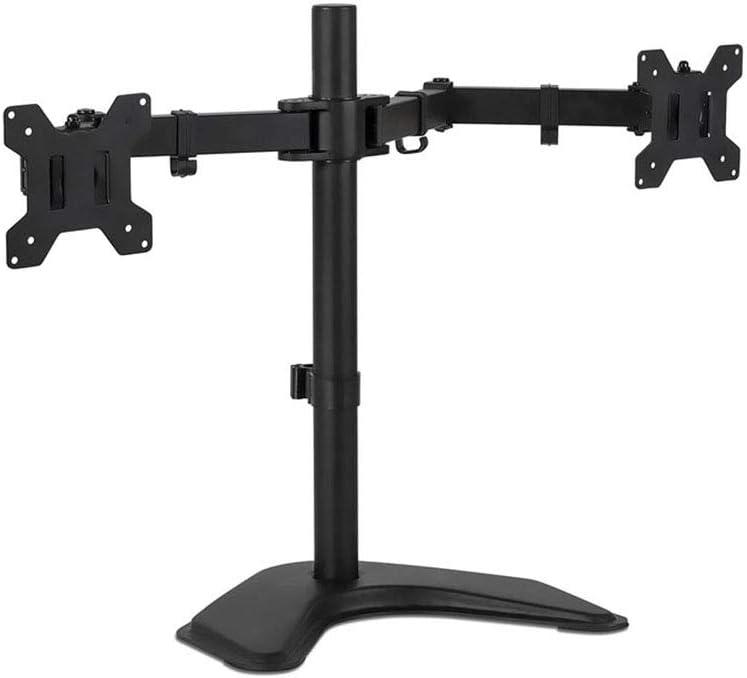 Black Dual Monitor Desk Mount with Adjustable Arms