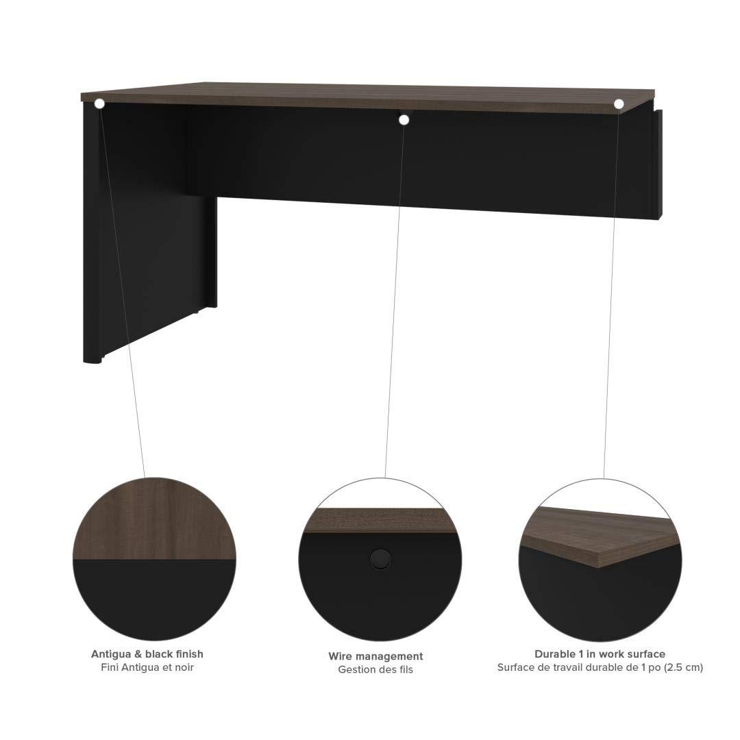 Bestar Connexion 5 Piece L Shaped Computer Desk with Hutch in Antigua and Black