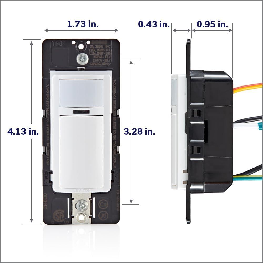 White In-Wall Motion Sensor Light Switch