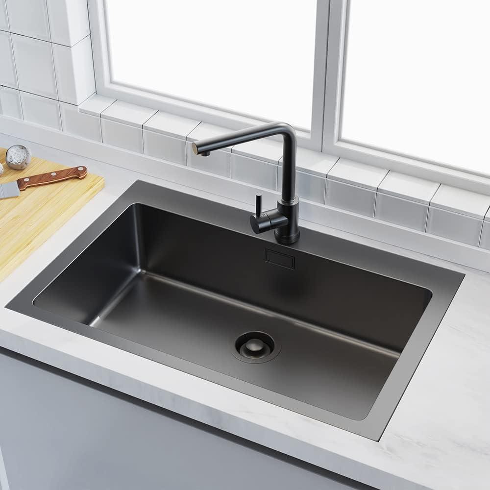 Black Stainless Steel Garbage Disposal Sink Flange and Stopper