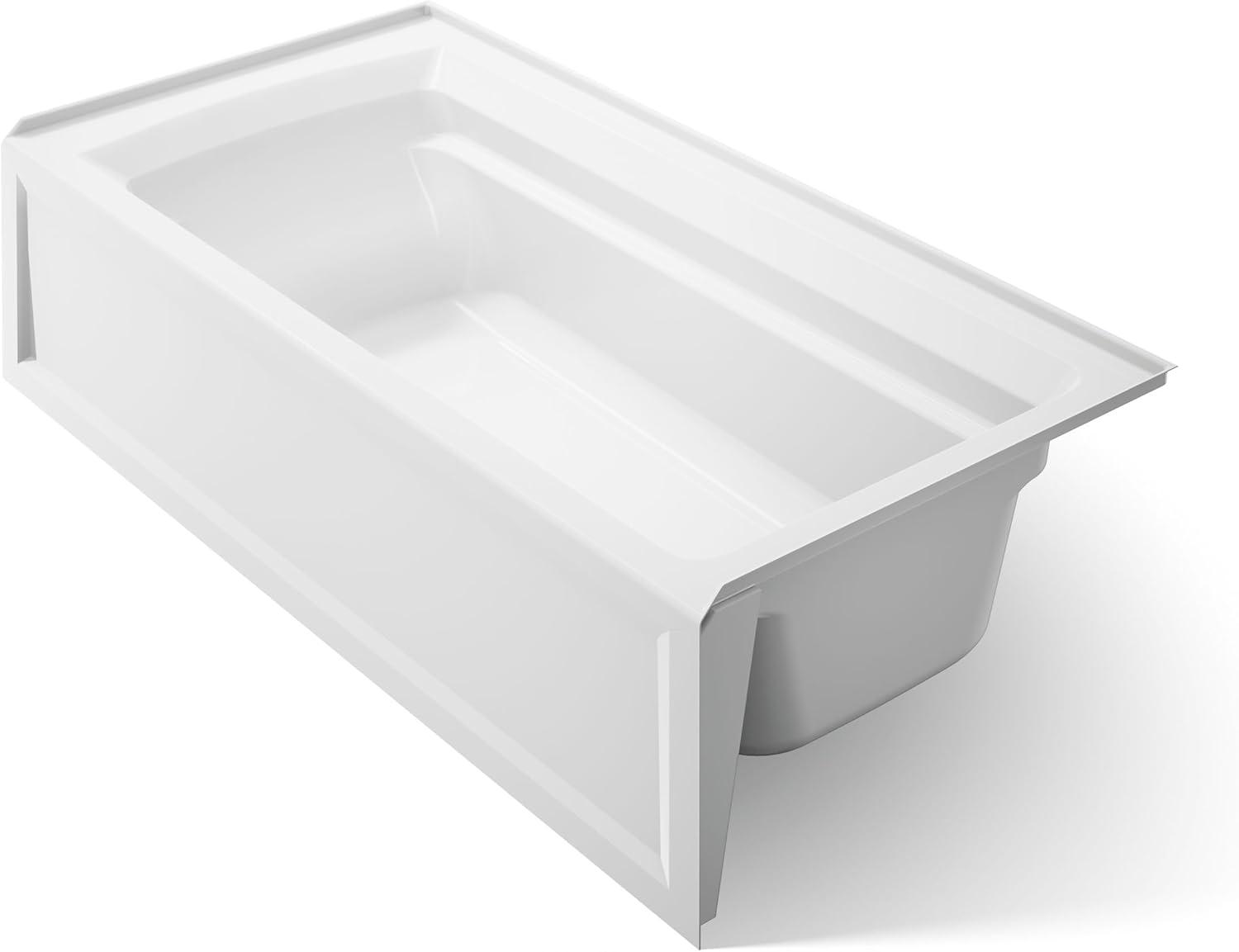72" x 36" Acrylic Alcove Soaking Bathtub with Comfort Depth
