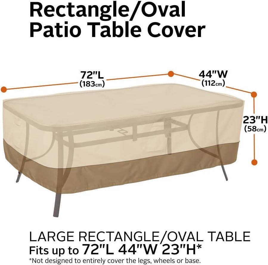 Classic Accessories Veranda Water-Resistant 72 Inch Rectangular/Oval Patio Table Cover