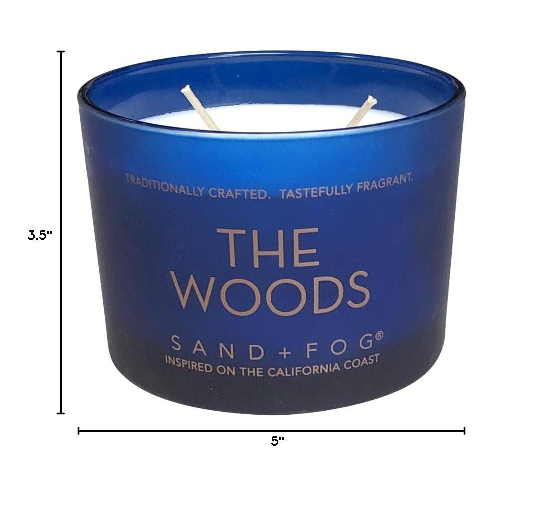 Sand + Fog Scented Candle - The Woods – Additional Scents and Sizes – 100% Cotton Lead-Free Wick - Luxury Air Freshening Jar Candles - Perfect Home Decor – 12oz