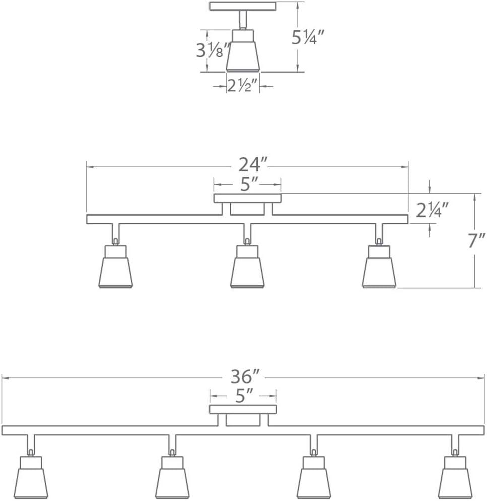 Solo 36'' 4 -Light Fixed Track Track Kit with Dimmable and Adjustable Head