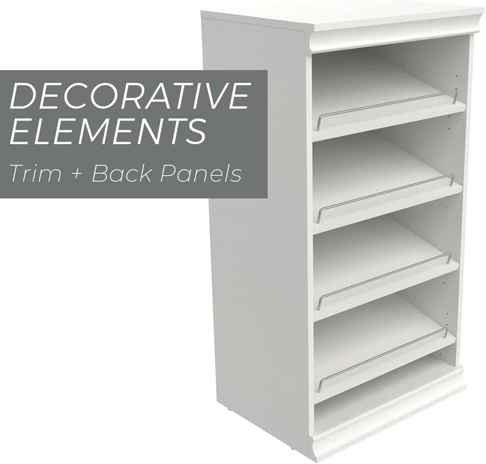 White Stackable Wood and Metal Shoe Shelf Unit