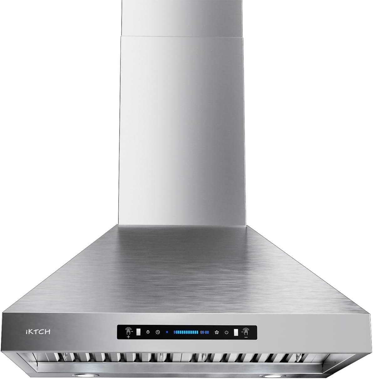 36-Inch Stainless Steel Wall Mount Range Hood with Charcoal Filter