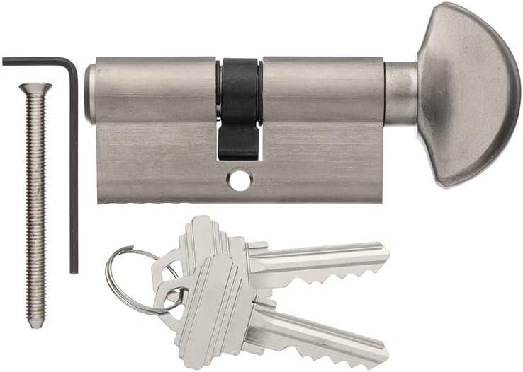 Brushed Nickel Euro Profile Cylinder Door Lock