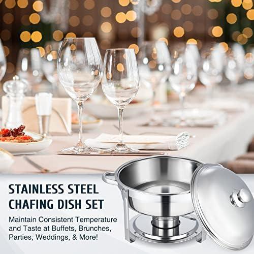 The Party Aisle™ Stainless Steel 5 Quarts Round Chafing Dish (Set of 2)