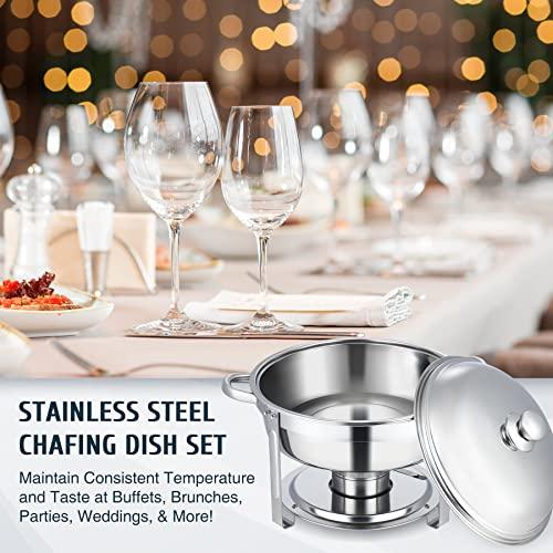 The Party Aisle™ Stainless Steel 5 Quarts Round Chafing Dish (Set of 2)