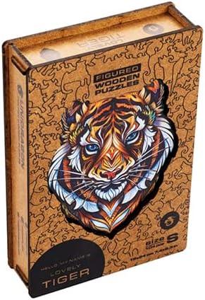 UNIDRAGON Lovely Tiger Wooden Jigsaw Puzzle S size 104 Pieces