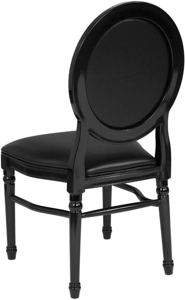 Flash Furniture 2 Pack HERCULES Series 900 lb. Capacity King Louis Chair with Tufted Back, Black Vinyl Seat and Black Frame