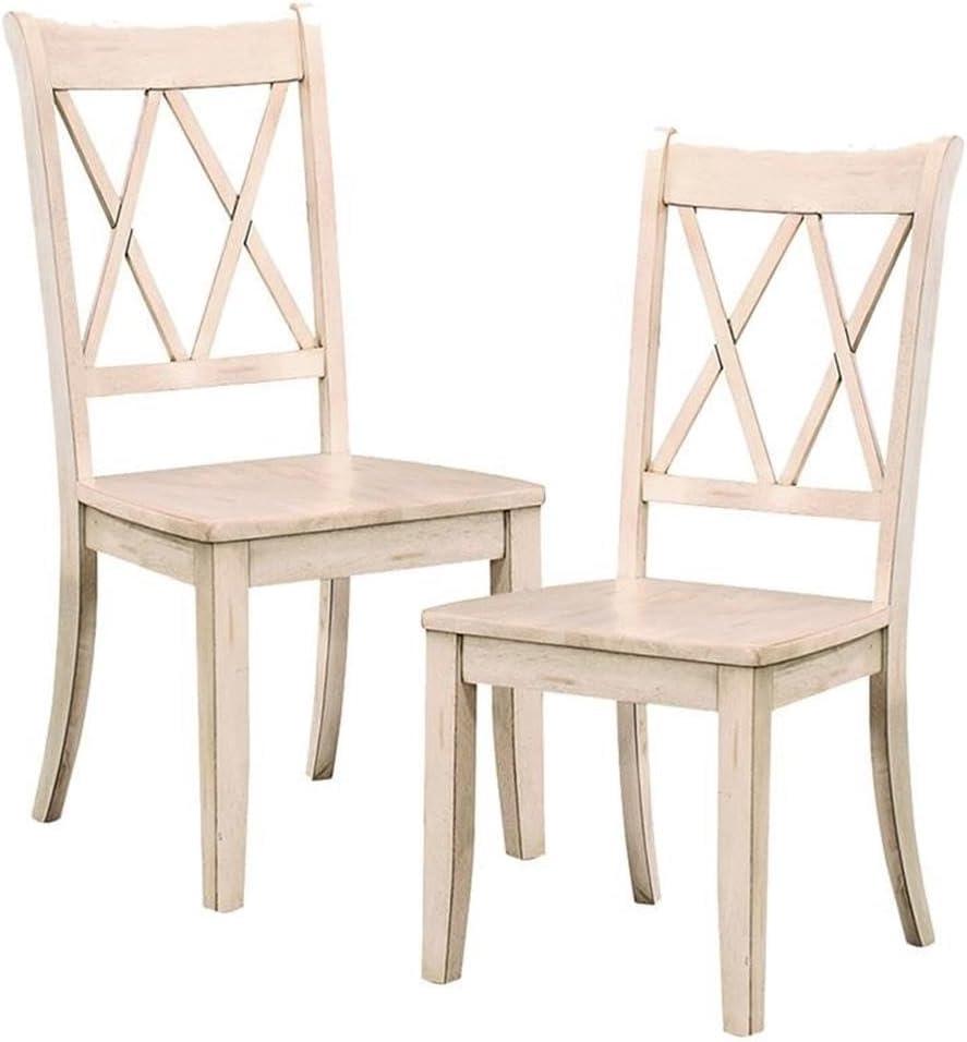 Lexicon Janina Contemporary Wood Dining Room Side Chair in White (Set of 2)