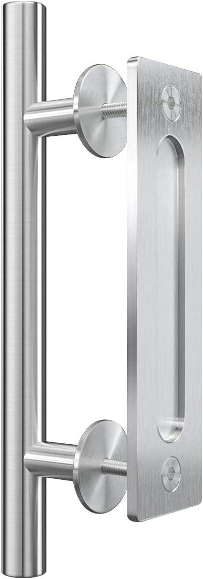 12 Inch Stainless Steel Modern Barn Door Handle Set