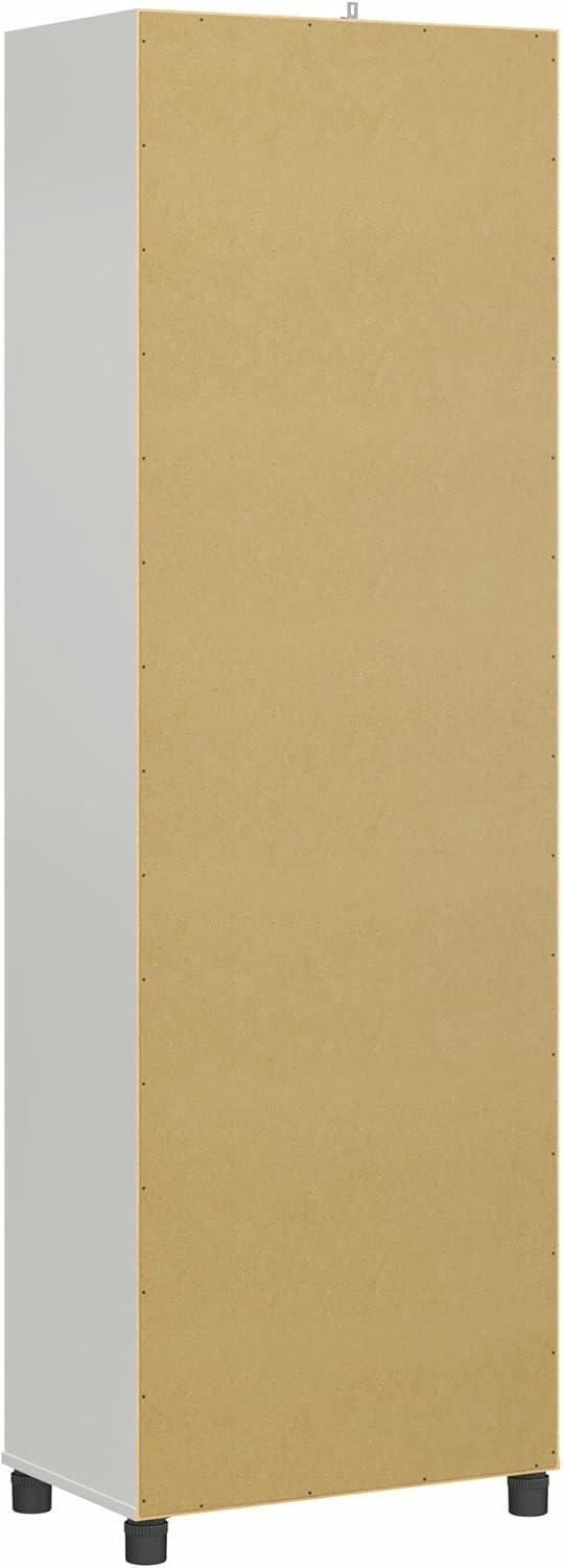 SystemBuild Evolution Kendall Fluted 24" Wide 2 Door Storage Cabinet, White