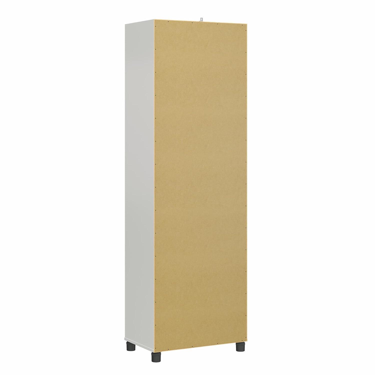 SystemBuild Evolution Kendall Fluted 24" Wide 2 Door Storage Cabinet, White