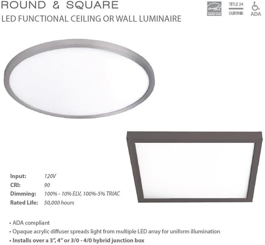 Simple Circle Dimmable LED Flush Mount Light