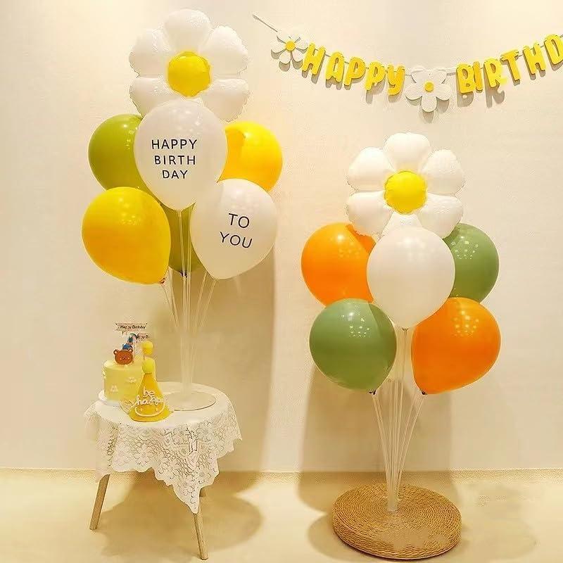8 Sets 28 Inch Balloon Stand Kits, Balloon Sticks with Base For Table Floor Graduation Baby Shower Happy Birthday Engagement Fiesta Party Decorations Class
