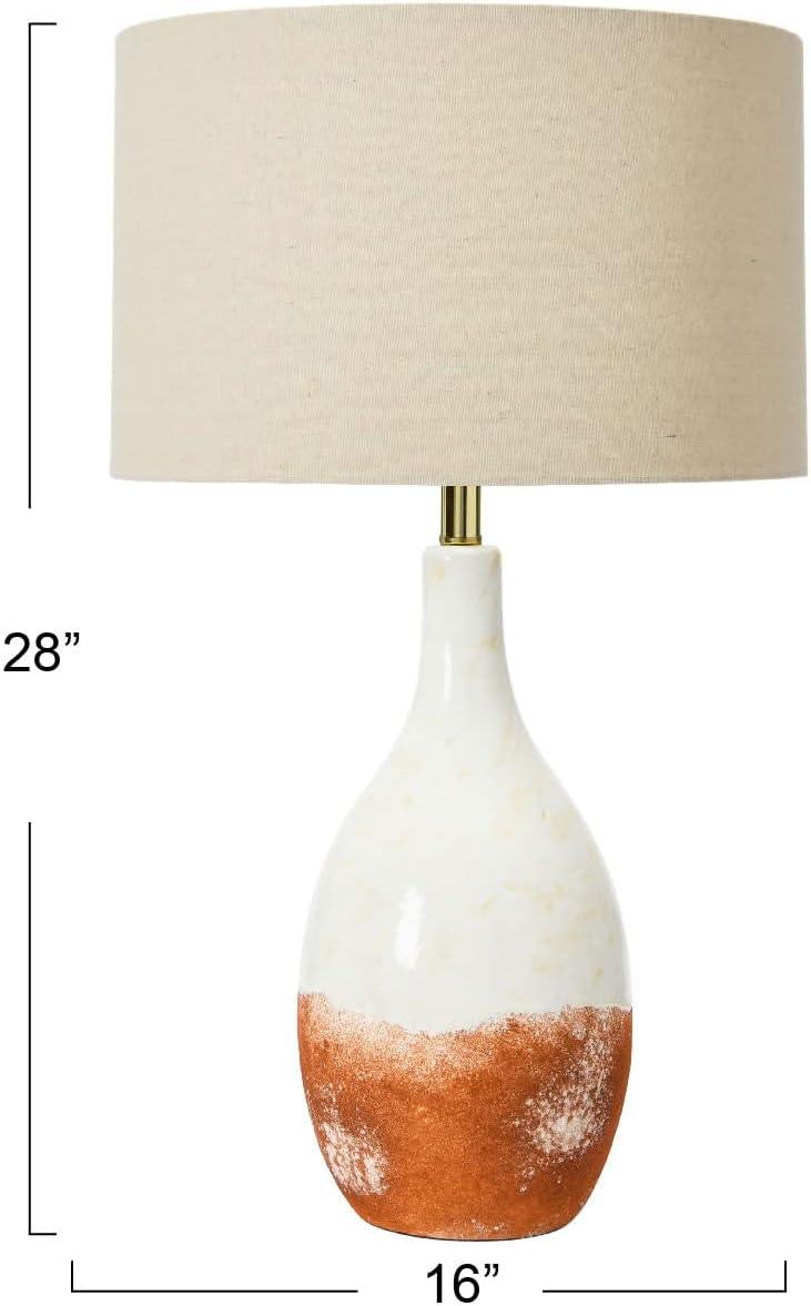 Desert Fields 2-Tone Ceramic Table Lamp with Linen Shade (Each one will vary)