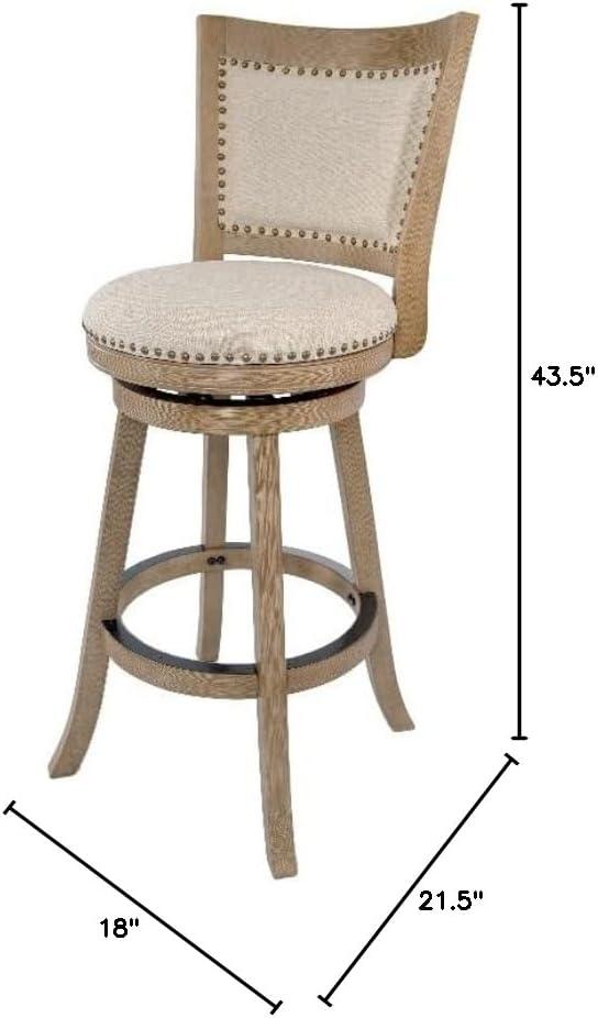 Dovecove Falken Swivel Upholstered Counter Stool with Solid Wood Frame