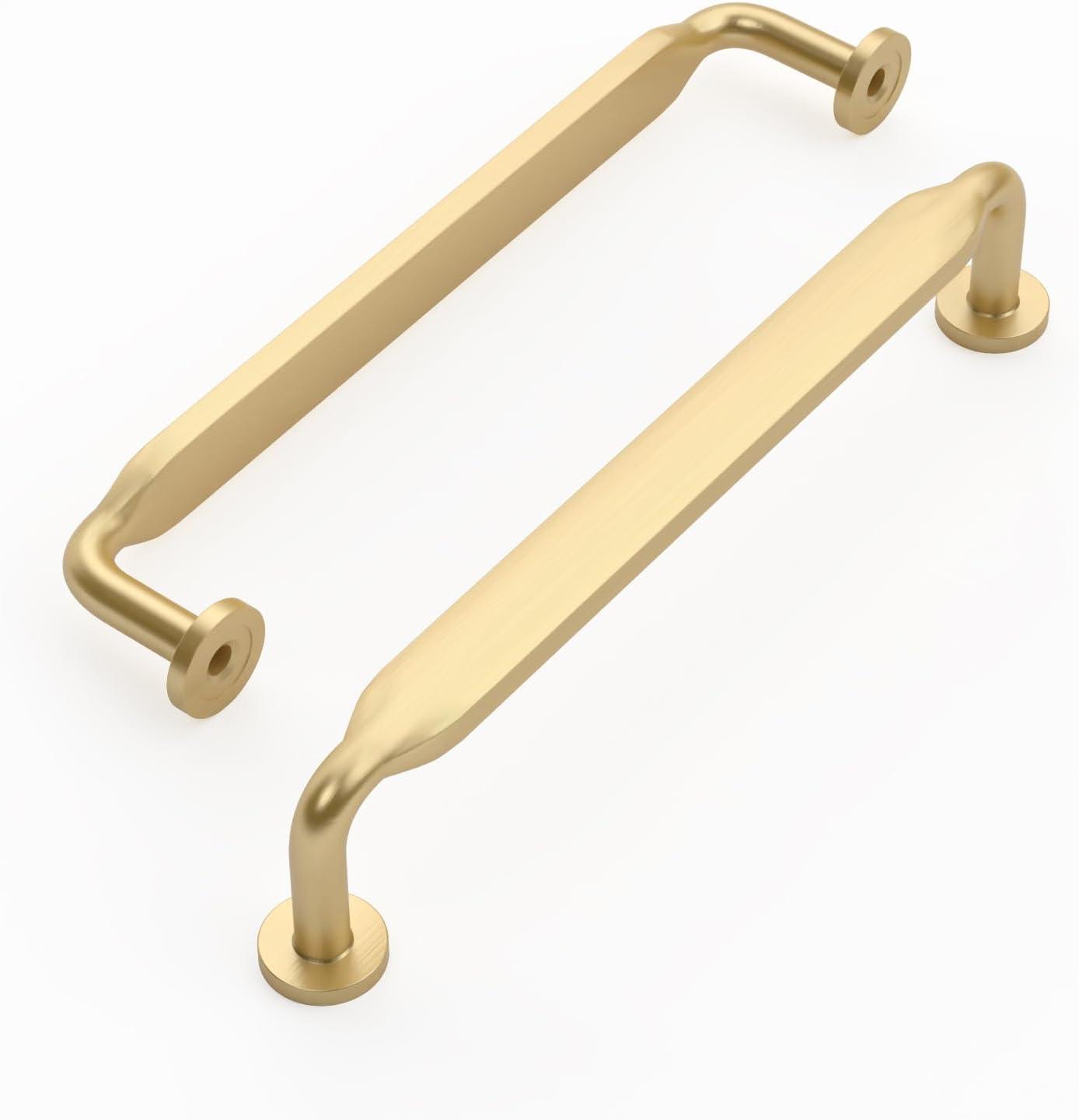 5-Inch Brushed Brass Modern Cabinet Pulls with Mounting Hardware