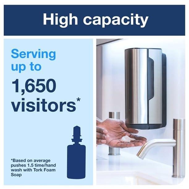 Tork Intuition Sensor Skincare Dispenser Stainless Steel S4, for Hand Soap and Hand Sanitizer, Image Range, 466101