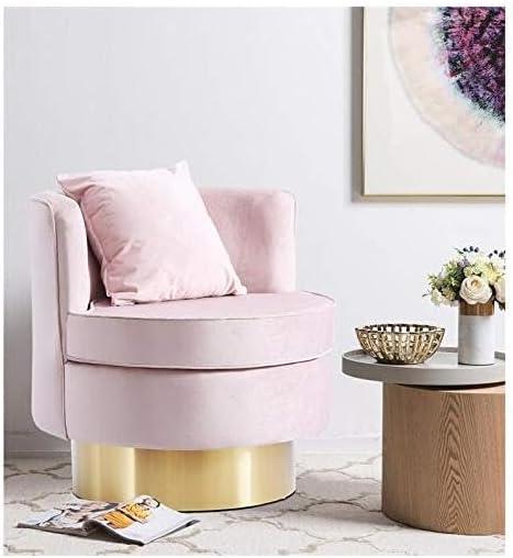 Meridian Furniture Kendra Pink Velvet Swivel Accent Chair