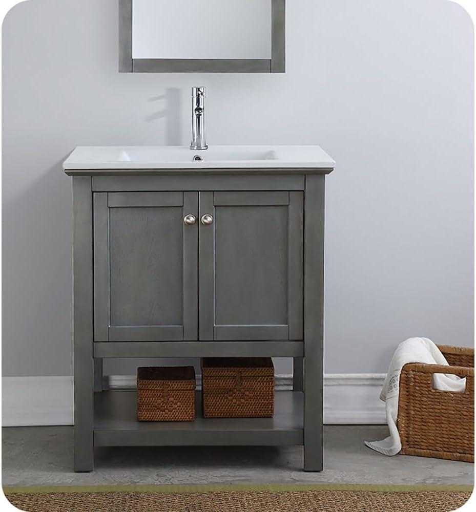 Manchester 30" Freestanding Single Sink Bathroom Vanity with Integrated Sink (Faucet Not Included)