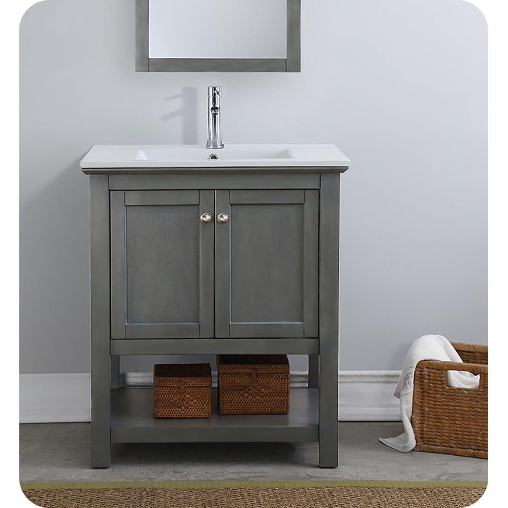 Manchester 30" Freestanding Single Sink Bathroom Vanity with Integrated Sink (Faucet Not Included)